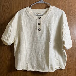 Madewell NWT raw hem Henley tee